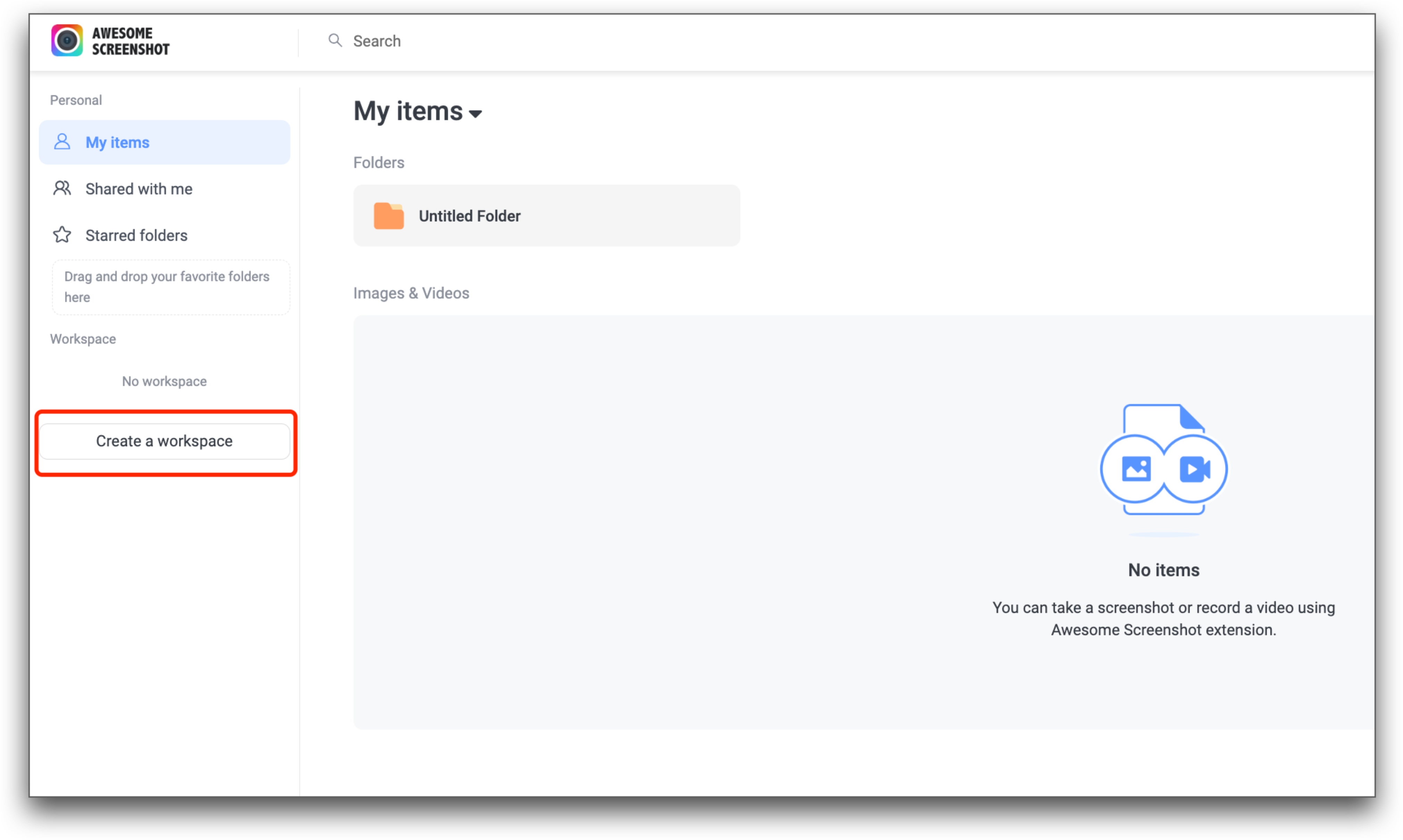 How to create a workspace awesome screenshot help center