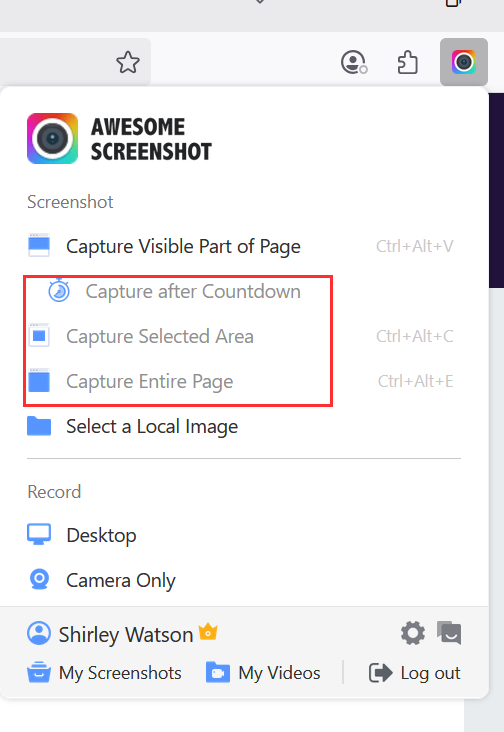 How to solve Awesome Screenshot Firefox Extension Capturing Features Not Working.png